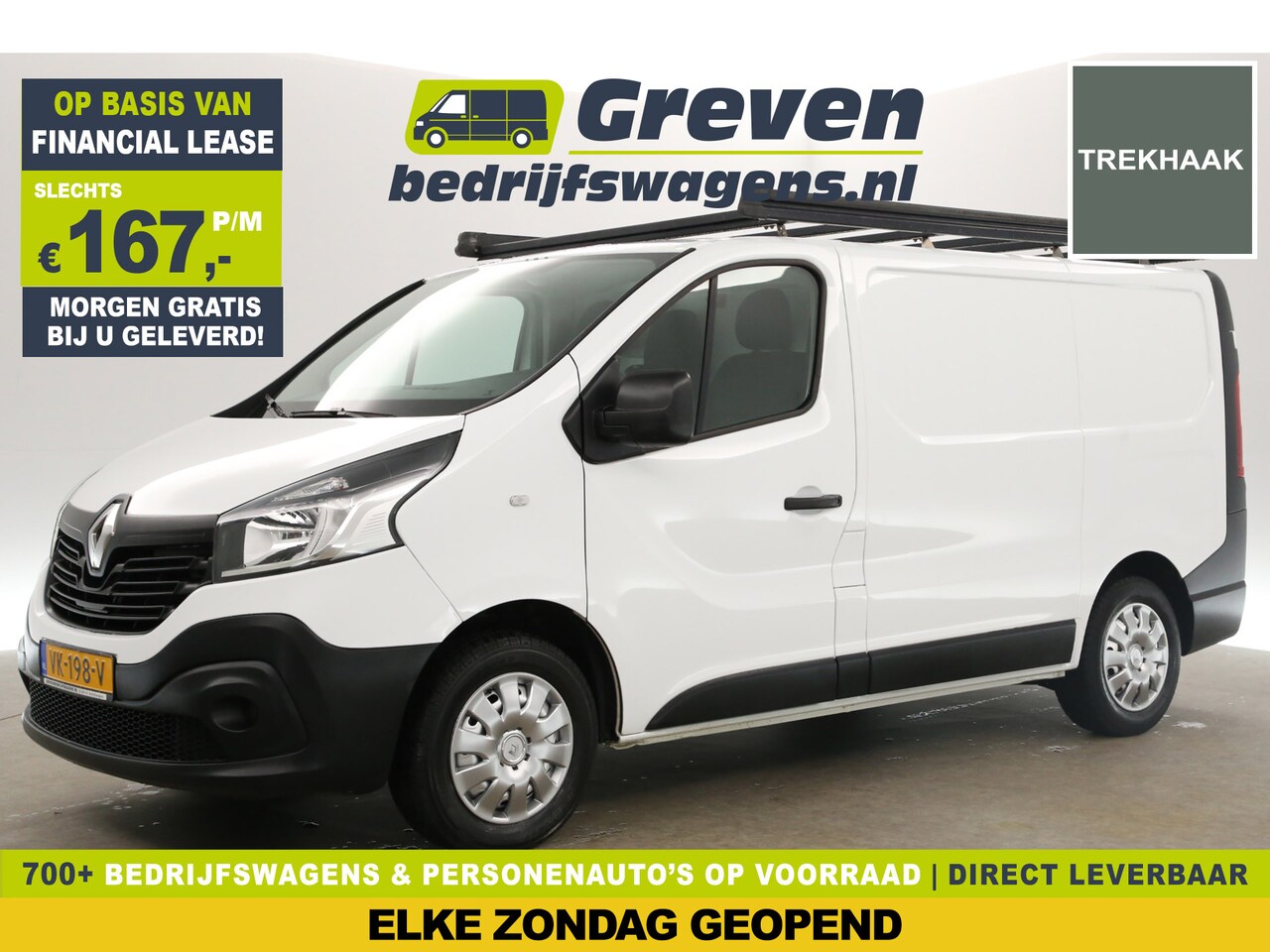 Renault Trafic - 1.6 dCi T27 L1H1 Airco Cruise Navigatie PDC Imperiaal Trekhaak 3 Persoons Elektrpakket - AutoWereld.nl