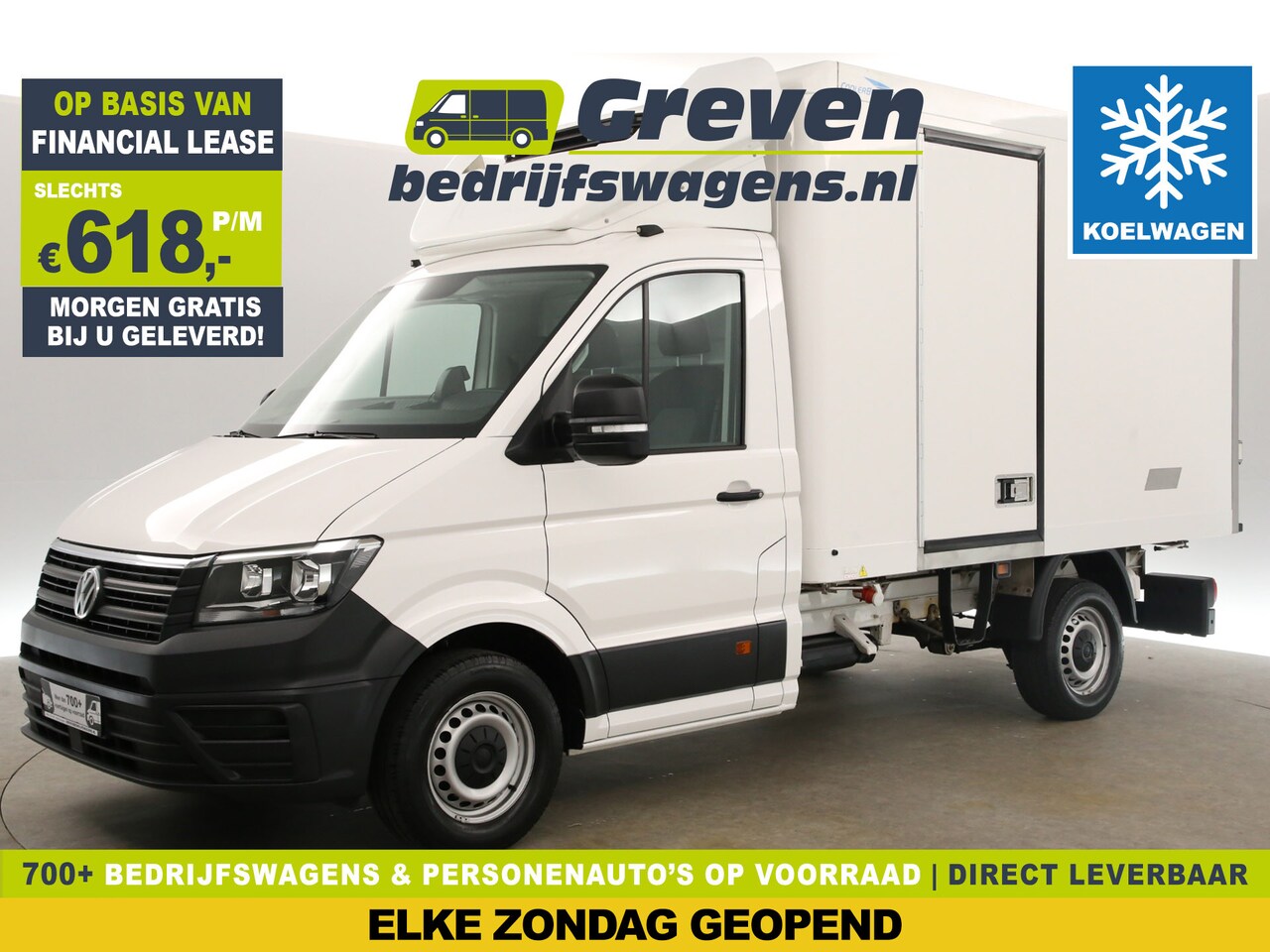 Volkswagen Crafter - 35 2.0 TDI Koelwagen Bakwagen Zijdeur Airco Koelauto 3 Persoons Laadbak Achterdeuren Elekt - AutoWereld.nl