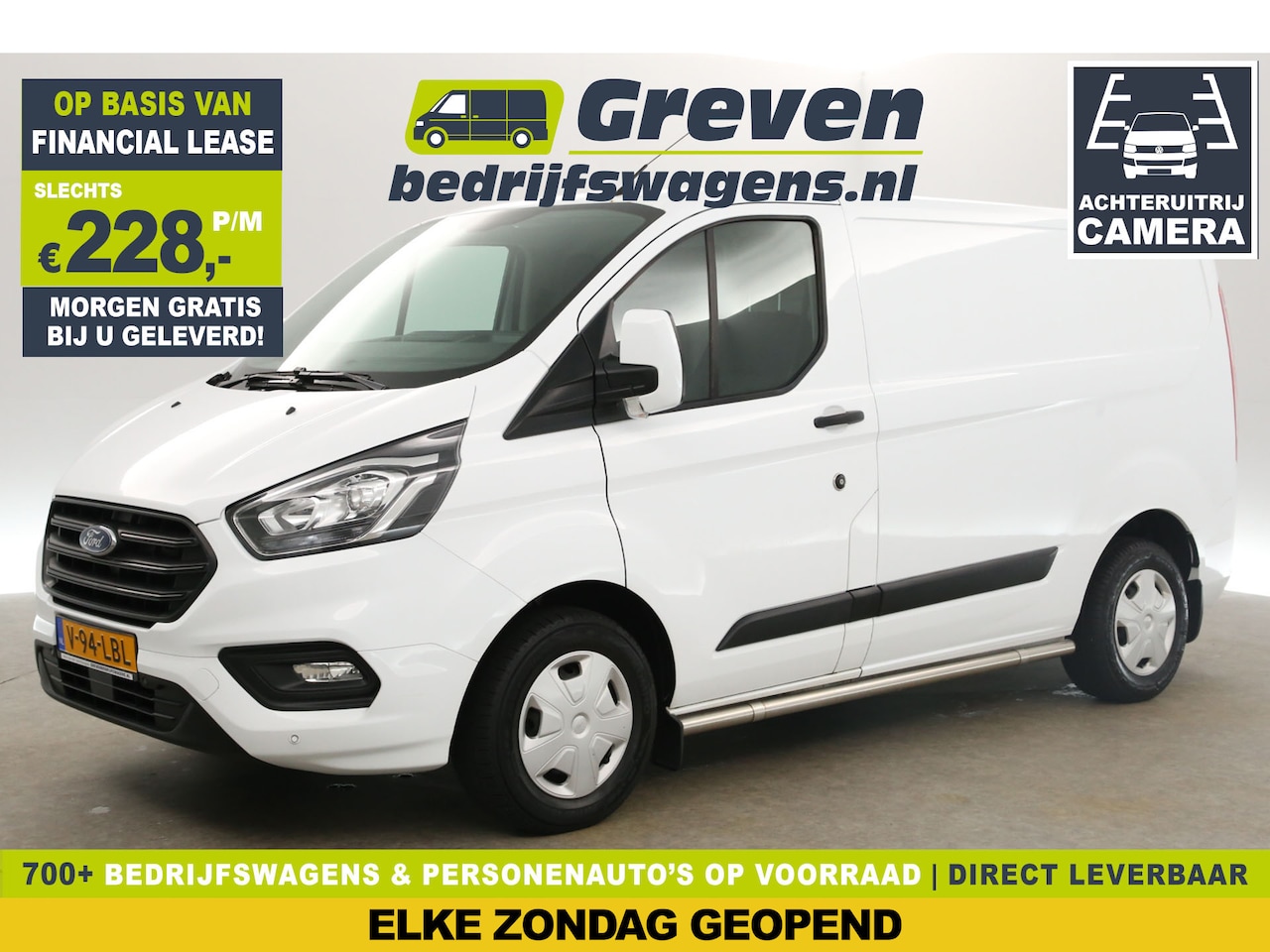 Ford Transit Custom - 280 2.0 TDCI 130PK L1H1 Limited LED Airco Camera Cruise PDC Stoelverwarming Trekhaak Navig - AutoWereld.nl