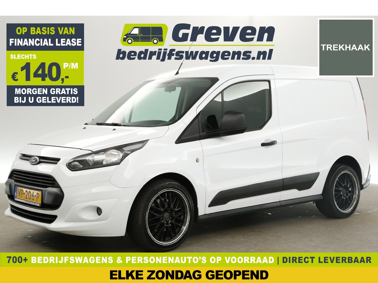 Ford Transit Connect - 1.6 TDCI L1H1 Airco 3 Persoons Trekhaak 18"LMV Elektrpakket - AutoWereld.nl