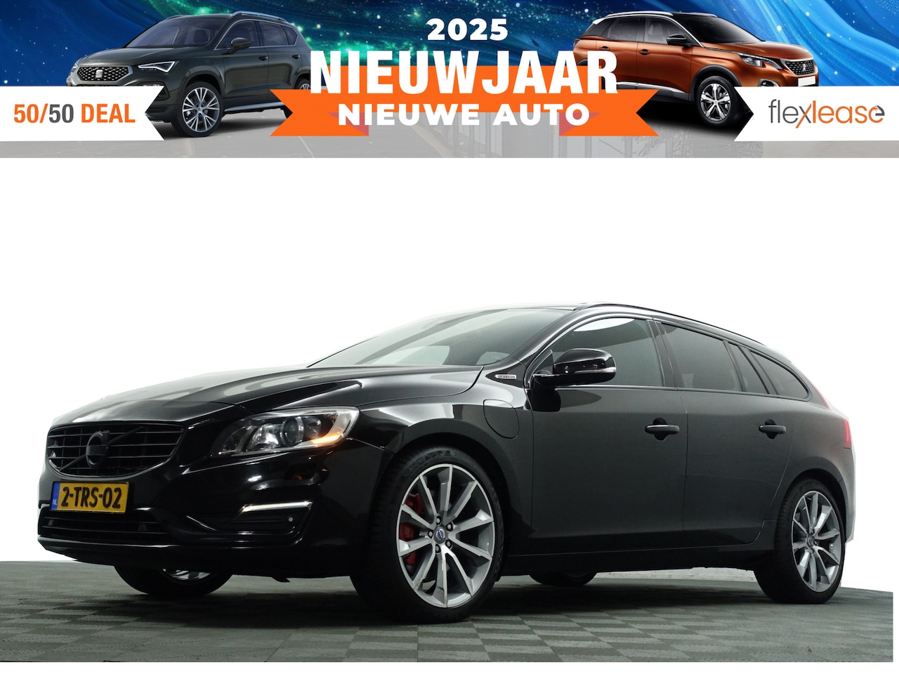 Volvo V60 - 2.4 D6 AWD Plug-In Hybrid Summum Blackline- Schuifdak, Stuur/Stoelverwarming, Xenon Led, M - AutoWereld.nl