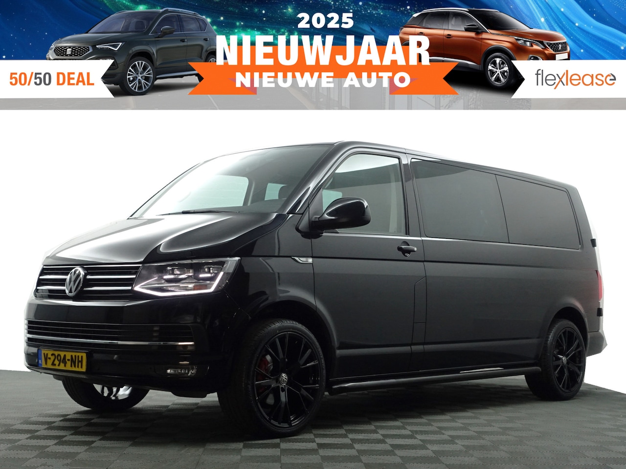 Volkswagen Transporter - 2.0 TDI Euro 6 L2 Highline+ Aut- Dubbele Cabine, 5/6 Pers, Xenon Led, Design Leder, Carpla - AutoWereld.nl