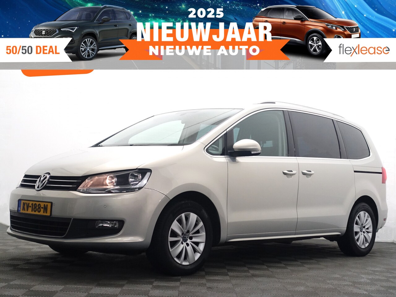 Volkswagen Sharan - 2.0 TDI Highline- Full map Navi, Stoelverw, Cruise, Mf Stuur, PDC, 7 Pers - AutoWereld.nl