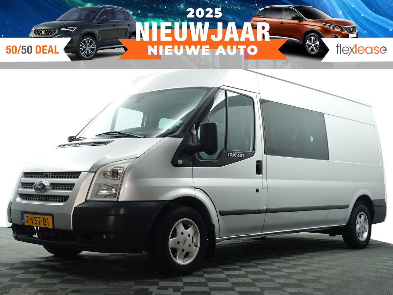 Ford Transit - 300L 2.2 TDCI- Dubbele Cabine, 5 Pers, Bluetooth Audio, Mf Stuur, Cruise, Clima - AutoWereld.nl