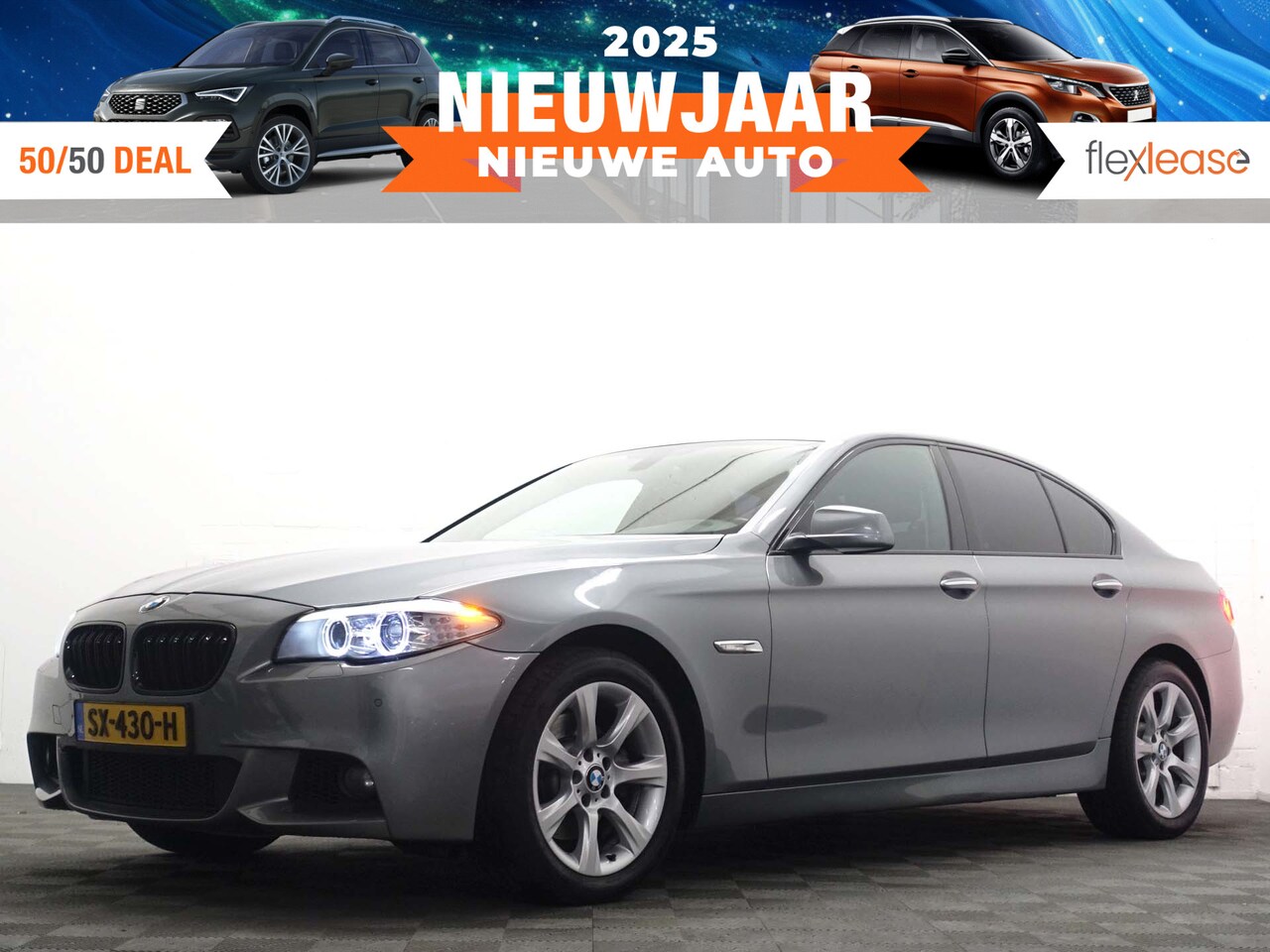 BMW 5-serie - 520i High Exe M Sport Aut- Xenon Led, Leder, Clima, Verwarmd Elektrische interieur - AutoWereld.nl