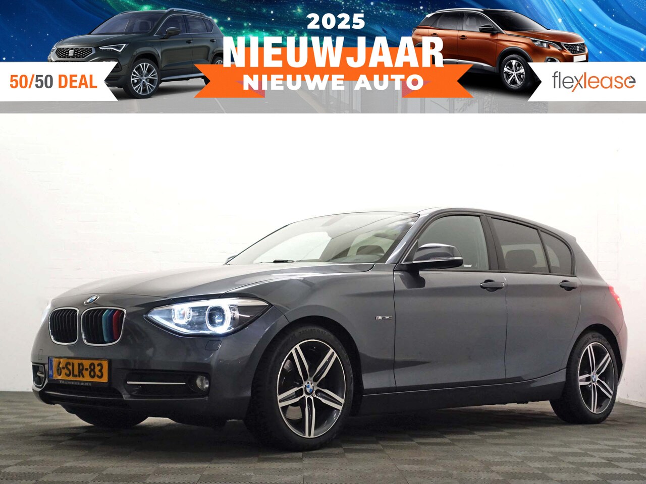 BMW 1-serie - 125d 250Pk M Performance Aut- Sport Leder, Xenon Led, Ambianceverlichting, Navi, Cruise - AutoWereld.nl