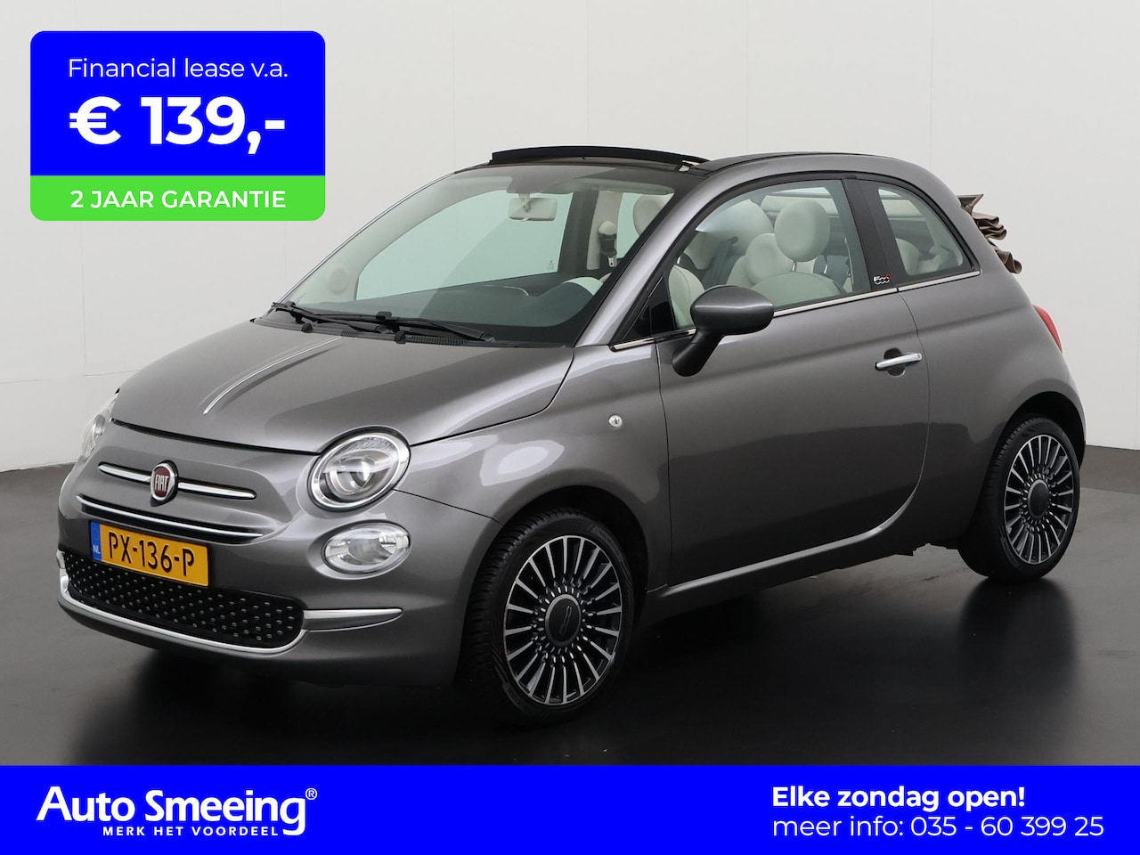 Fiat 500 C - 0.9 TwinAir Turbo Lounge Cabriolet | Navigatie | LED | Airco | Zondag Open! - AutoWereld.nl