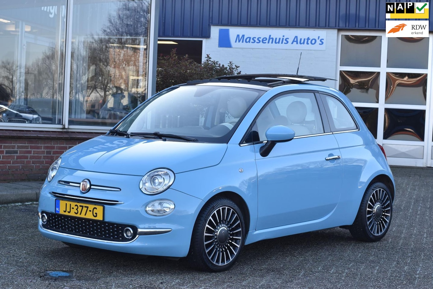 Fiat 500 - 0.9 TwinAir Turbo Lounge 81dkm Automaat Panoramadak Navi Clima NL-auto Nwe APK - AutoWereld.nl