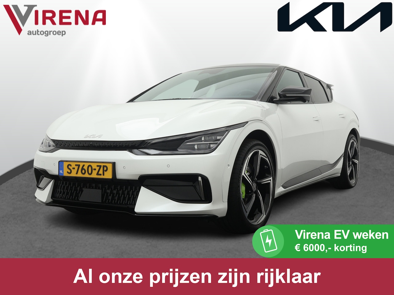 Kia EV6 - GT AWD 77.4 kWh - 585PK - Kuipstoelen - Panoramadak - Meridian Audio - Apple CarPlay/Andro - AutoWereld.nl