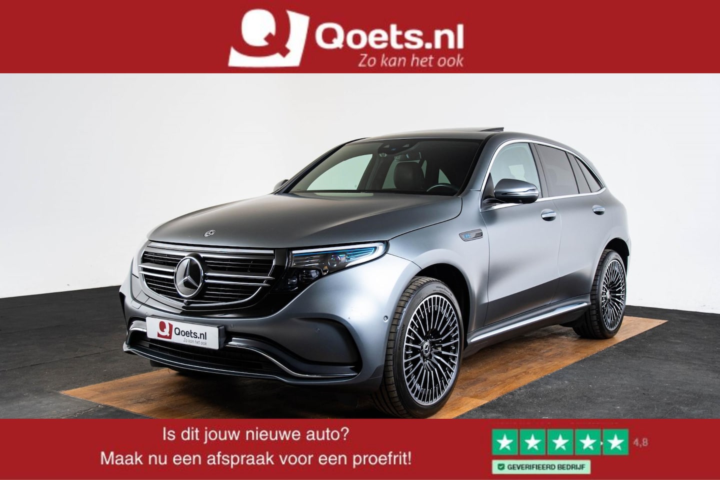 Mercedes-Benz EQC - 400 4MATIC Premium Plus 80 kWh AMG Line Interieur/Exterieur - Trekhaak - Schuifdak - Elekt - AutoWereld.nl