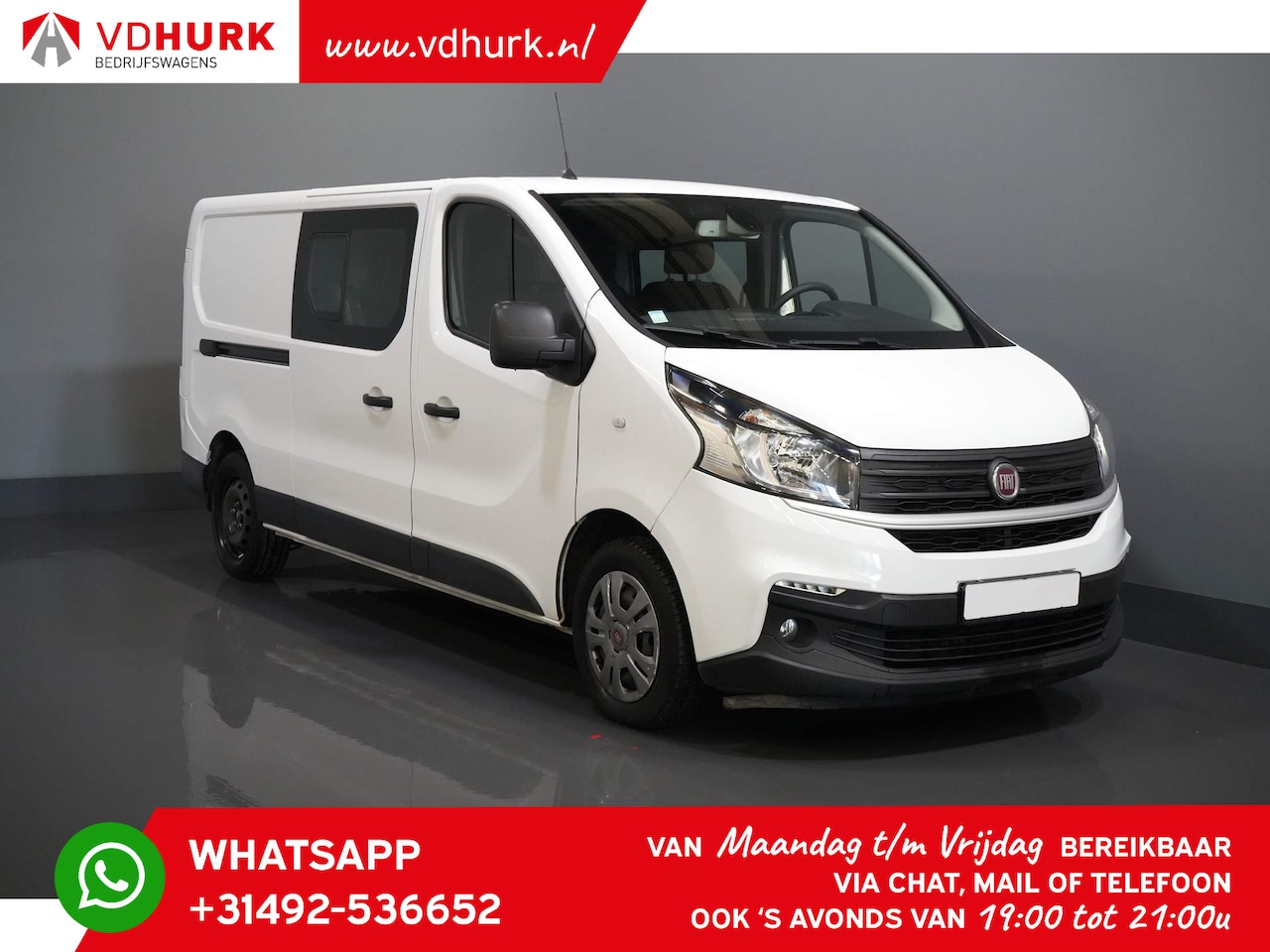 Fiat Talento - 2.0 MJ 120 pk L2 DC Dubbel Cabine EXPORT ONLY Navi/ Cruise/ Camera/ PDC/ Airco/ Trekhaak - AutoWereld.nl