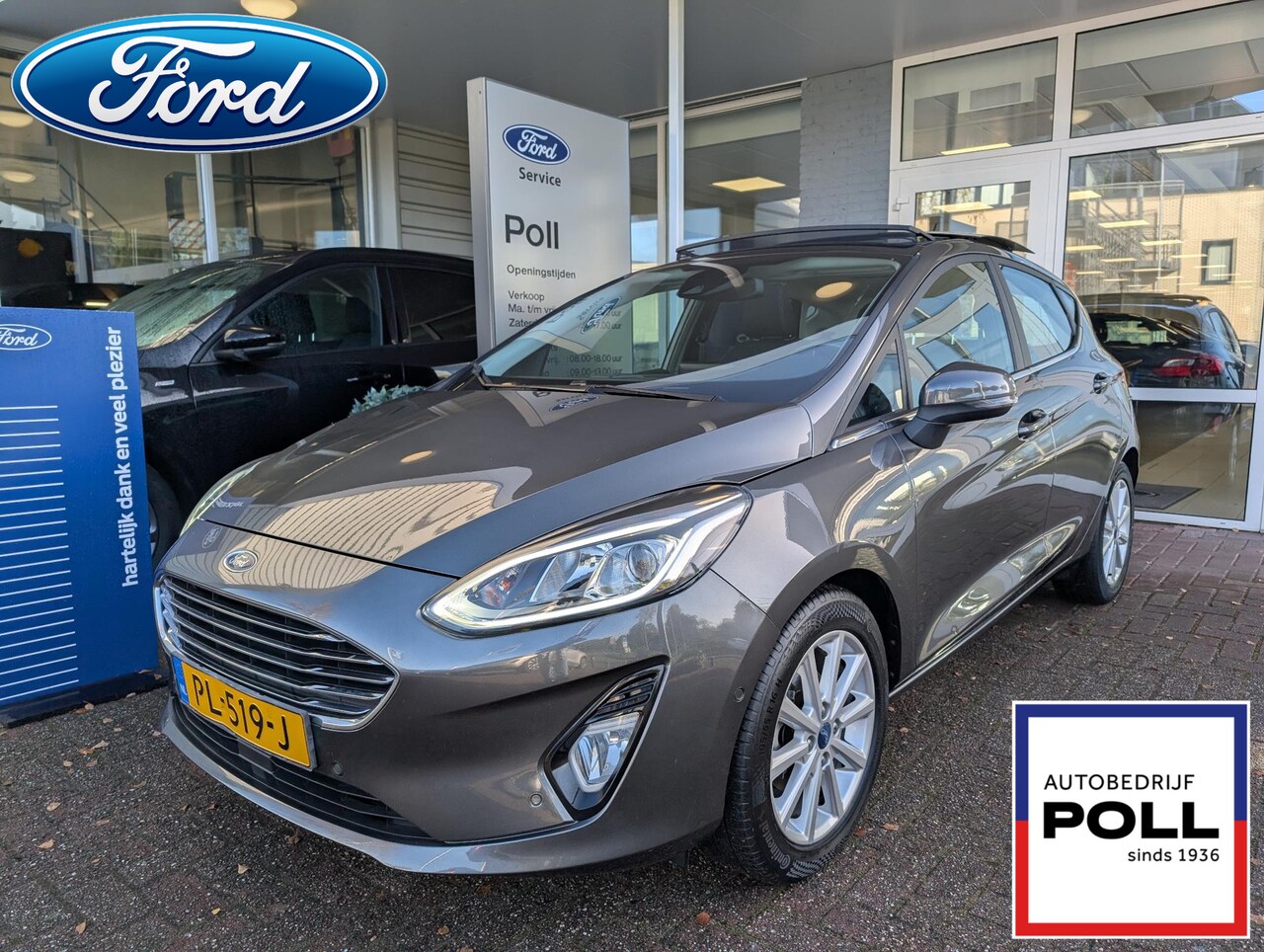 Ford Fiesta - 1.0 EcoBoost Titanium Panoramadak Camera Adap Cruise B&O Voorruitverwarming Parking pack - AutoWereld.nl