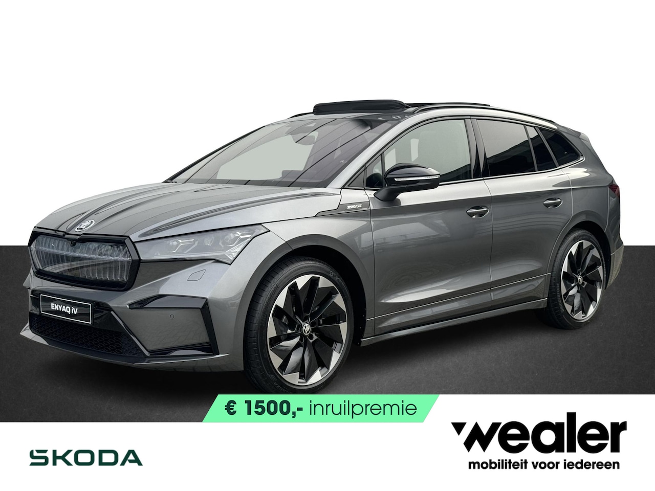 Skoda Enyaq iV - 60 Sportline 180 pk | Navi | Crystal Face | Panodak | 21" | 393 km actieradius | - AutoWereld.nl