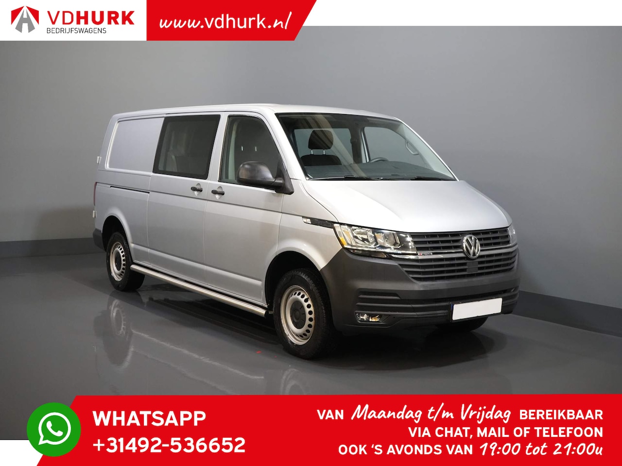 Volkswagen Transporter - T6.1 2.0 TDI 150 pk L2 DC Dubbel Cabine 4Motion/ 4x4/ Standkachel/ 2.5t Trekverm./ Cruise/ - AutoWereld.nl