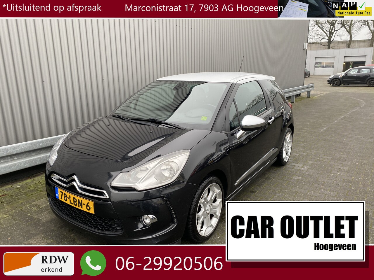 Citroën DS3 - 1.6 THP Sport Chic 147Dkm.NAP, Leer, Clima, Stoelvw, Navi, CC, PDC, LM, – Inruil Mogelijk - AutoWereld.nl