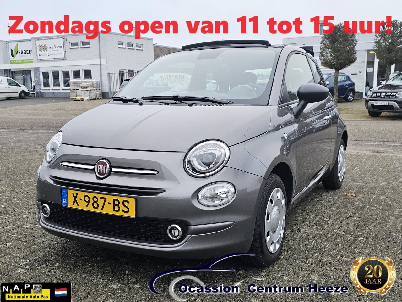 Fiat 500 C - 1.0 Hybrid 1.0 Hybrid, 1e Eig! Carplay! Navigatie! Zondag OPEN! - AutoWereld.nl