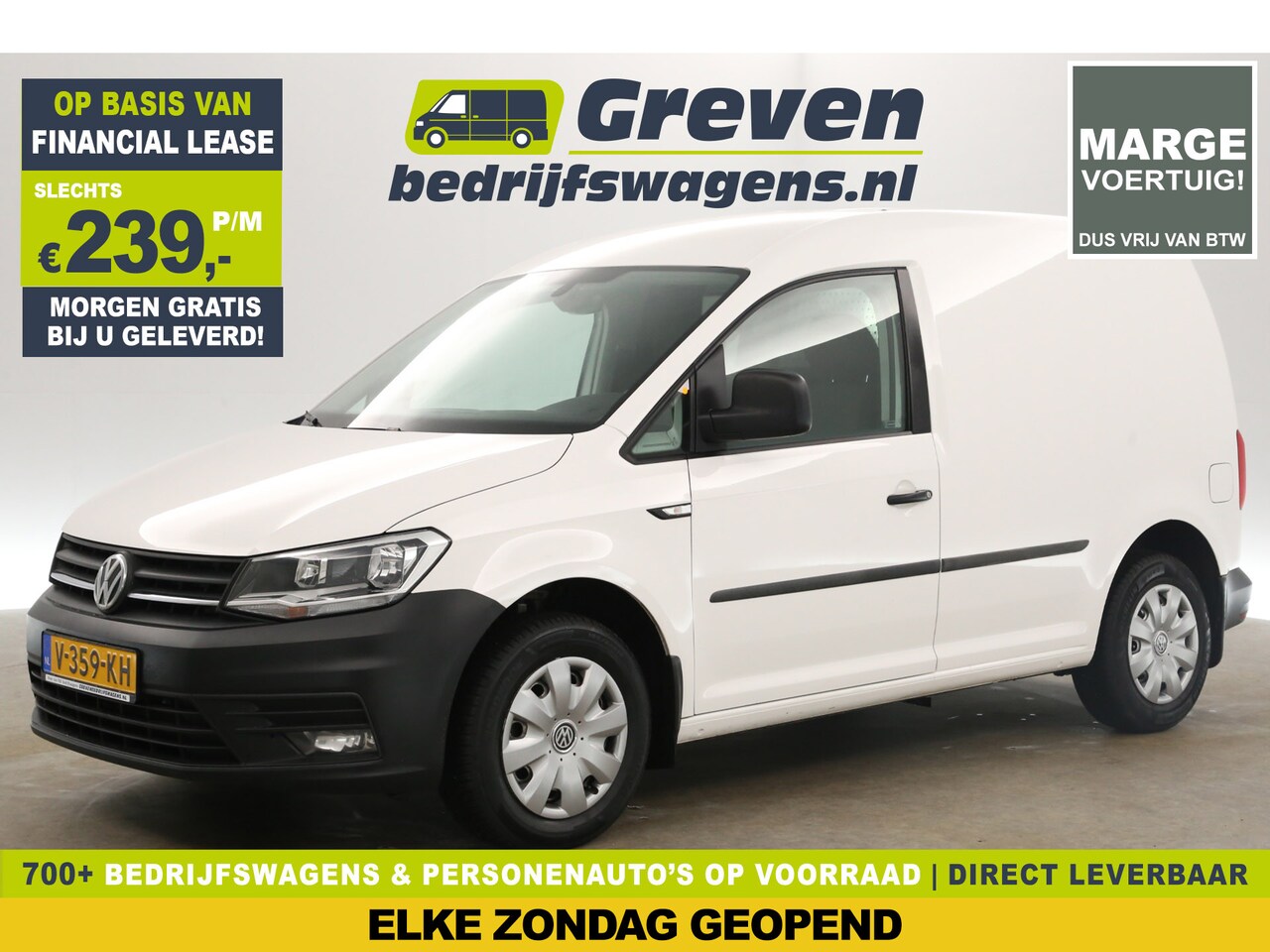 Volkswagen Caddy - 2.0 TDI L1H1 Trendline | Marge | Airco Cruise Trekhaak Bluetooth Elektrpakket - AutoWereld.nl