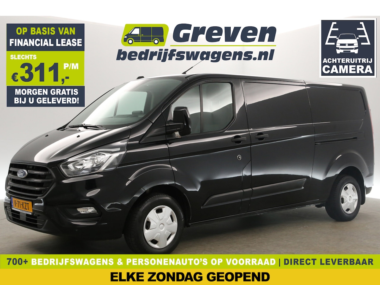 Ford Transit Custom - 300 2.0 TDCI L2H1 Limited Airco 2xSchuifdeur Camera Cruise Carplay LED Navi PDC 3 Persoons - AutoWereld.nl