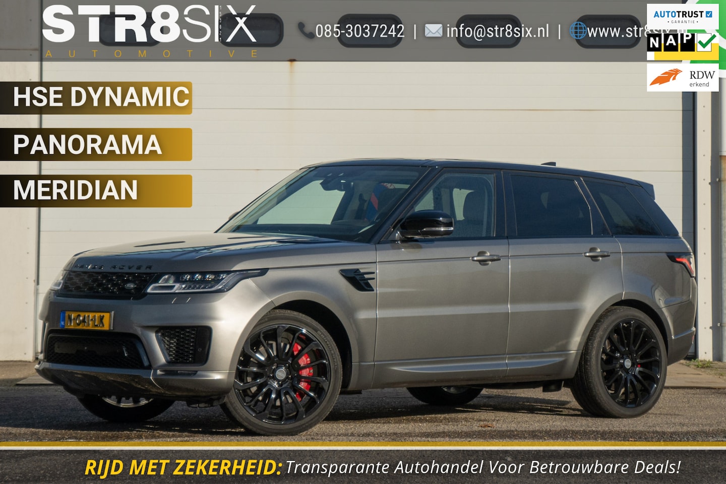 Land Rover Range Rover Sport - 2.0 P400e 300 PK HSE Dynamic | Navi | Pano | Leder | Meridian | Stoelventilatie - AutoWereld.nl