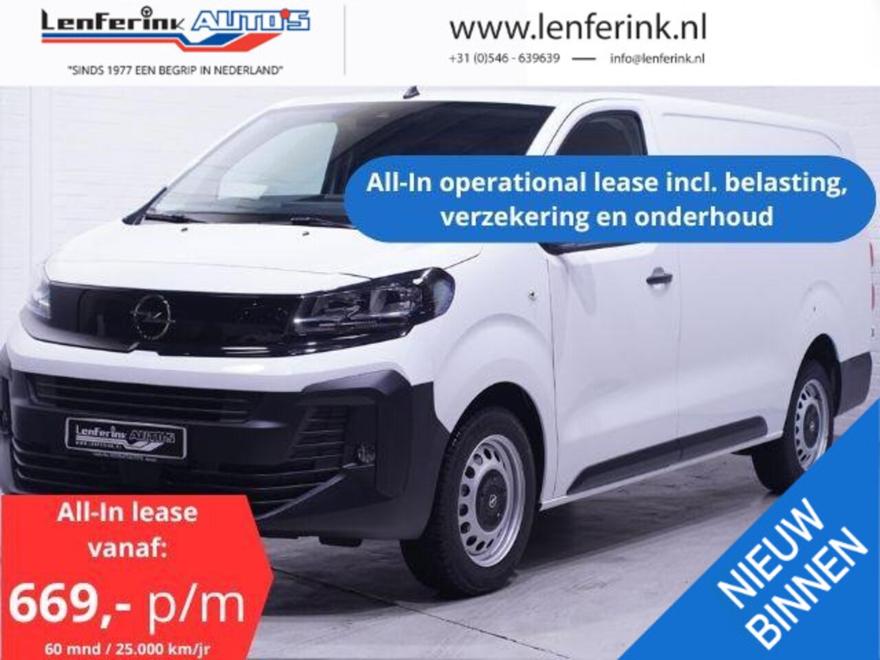 Opel Vivaro - 120 pk L3H1 All-In Lease v.a. 669,- p.mnd Navi Airco, Cruise Control, Laadruimte Pakket, N - AutoWereld.nl