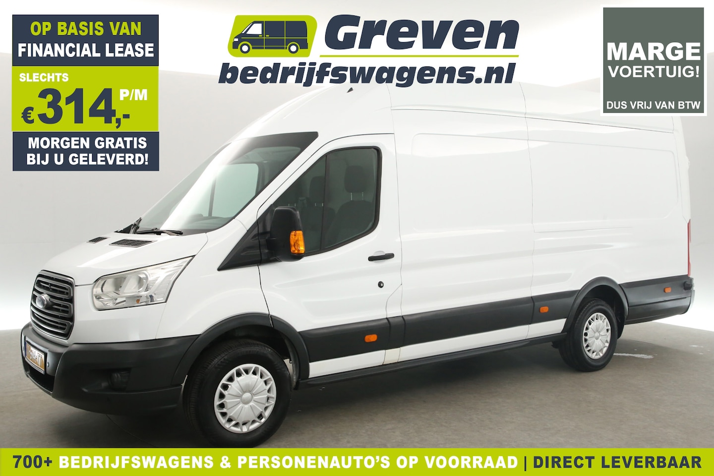 Ford Transit - 350 2.2 TDCI L4H3 | Marge | 155PK | 2800KG Trekgew. 3 Persoons Airco Cruise Parkeersensore - AutoWereld.nl