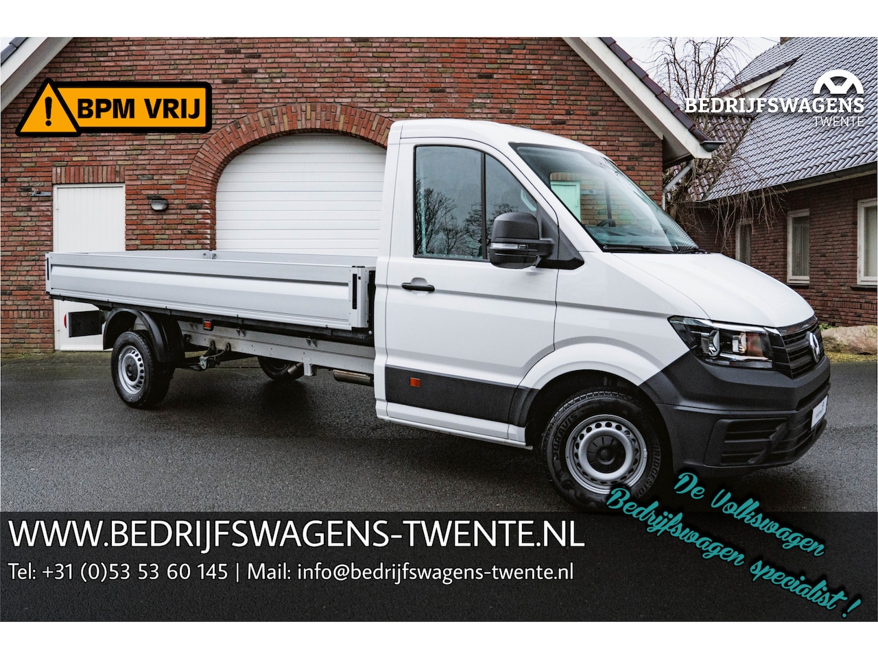 Volkswagen Crafter - 35 2.0 TDI 177PK L4 Open laadbak Airco | Cruise control | 3-zits | LxBxH 430x203x40 cm | - AutoWereld.nl