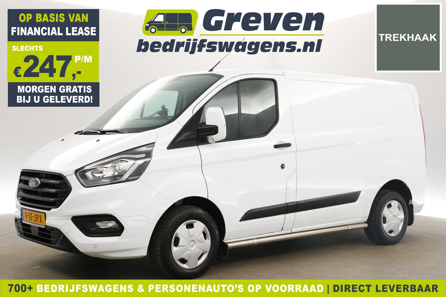 Ford Transit Custom - 280 2.0 TDCI L1H1 Limited Airco Cruise LED Stoelverwarming Trekhaak PDC 3 Persoons Sidebar - AutoWereld.nl