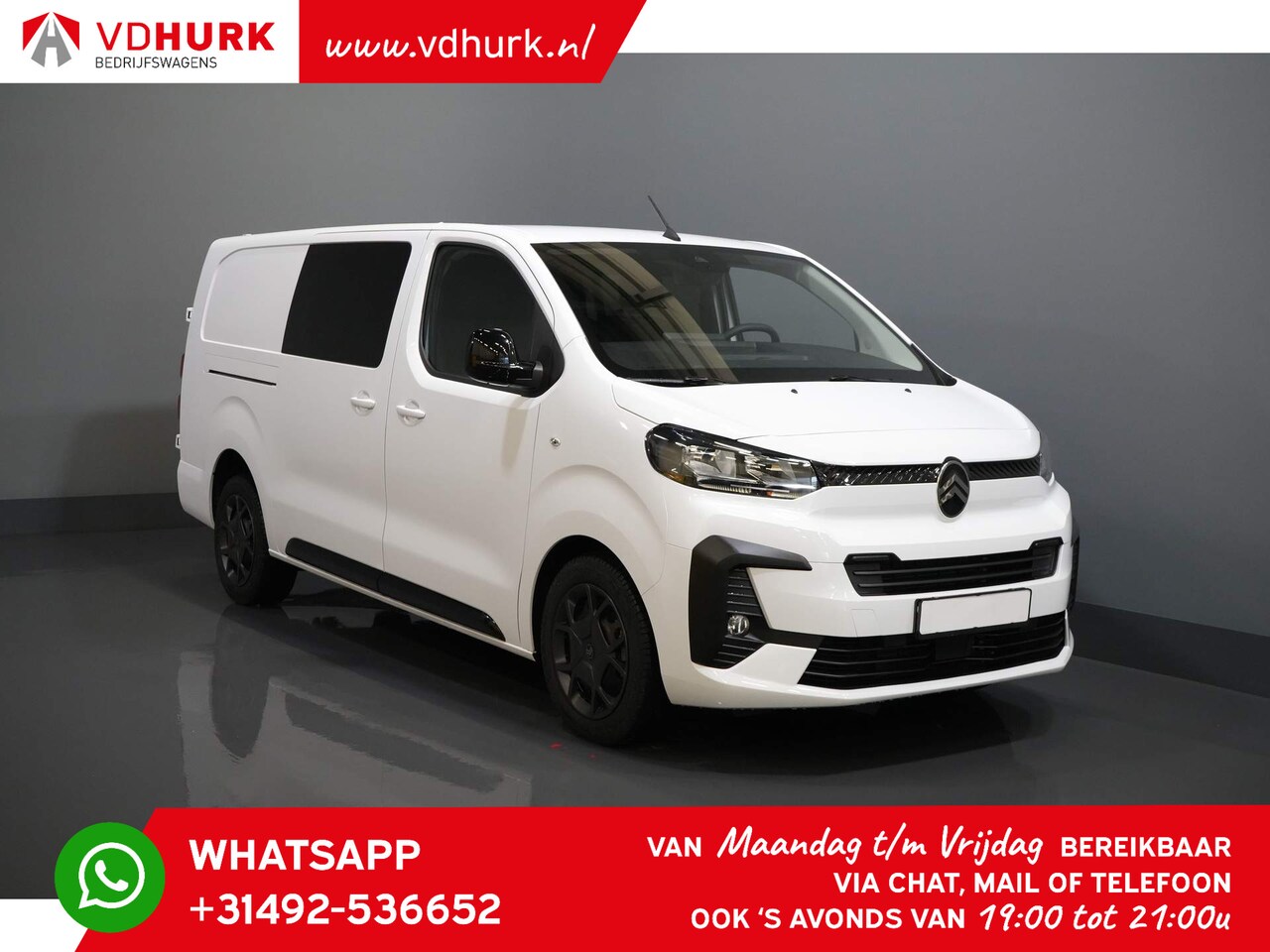 Citroën Jumpy - 2.0 HDI 180pk Aut. L3 DC Dubbel Cabine/ 2x Schuifdeur/ Navi/ Carplay/ Camera/ PDC/ Cruise/ - AutoWereld.nl