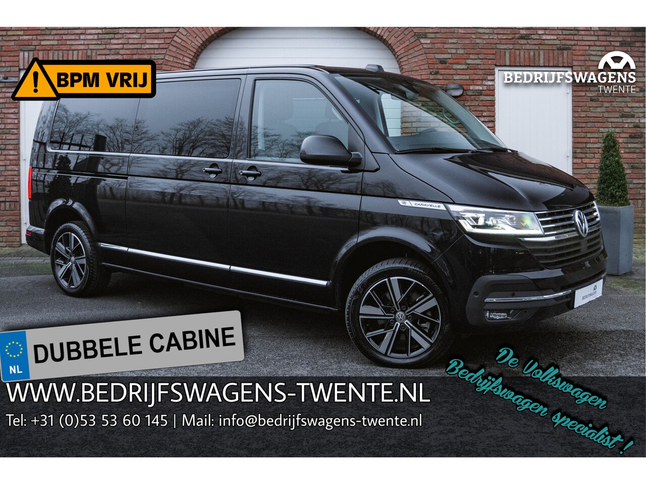 Volkswagen Transporter Caravelle - T6.1 2.0 TDI 204 PK DSG L2H1 A-KLEP FULL OPTIONS DUB/CAB ACC | LED | Leder | Side Assist | - AutoWereld.nl