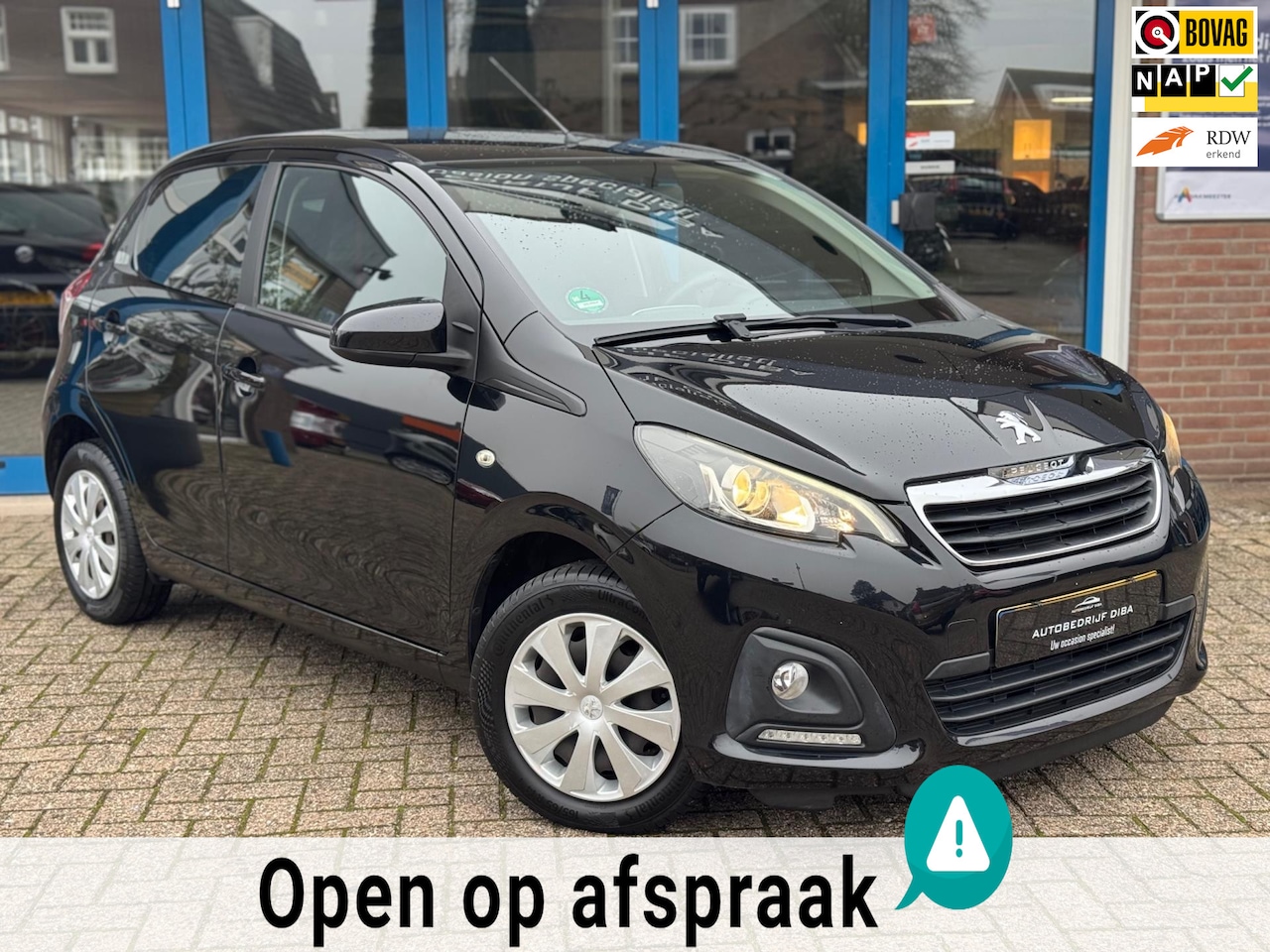 Peugeot 108 - 1.0 e-VTi Active 2015 Zwart AIRCO APK NAP! - AutoWereld.nl