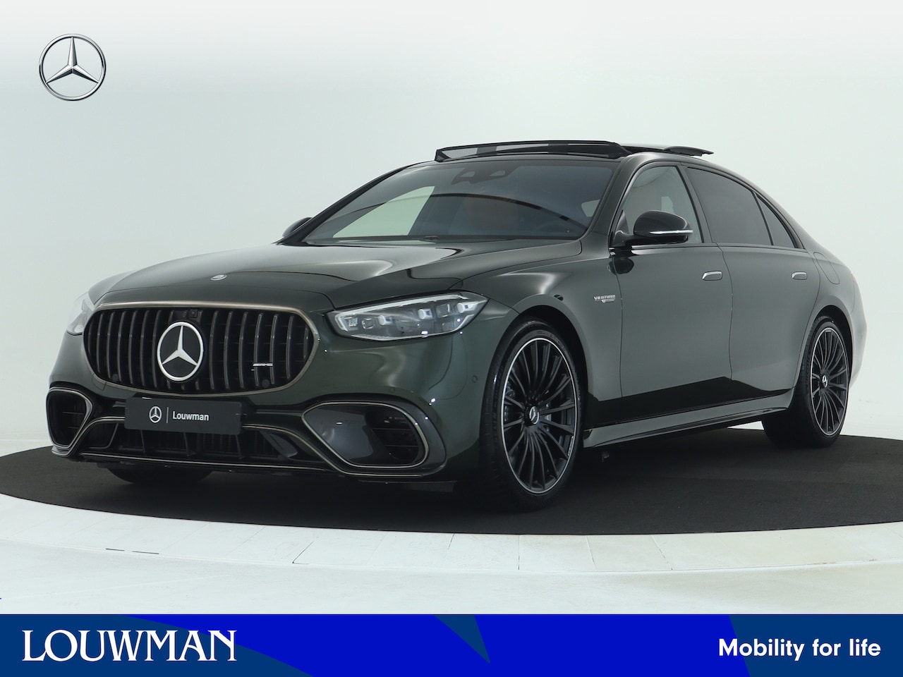 Mercedes-Benz S-klasse - AMG 63 S E Performance Lang Olijf groen | AMG Nightpakket | Rijassistentiepakket | Busines - AutoWereld.nl