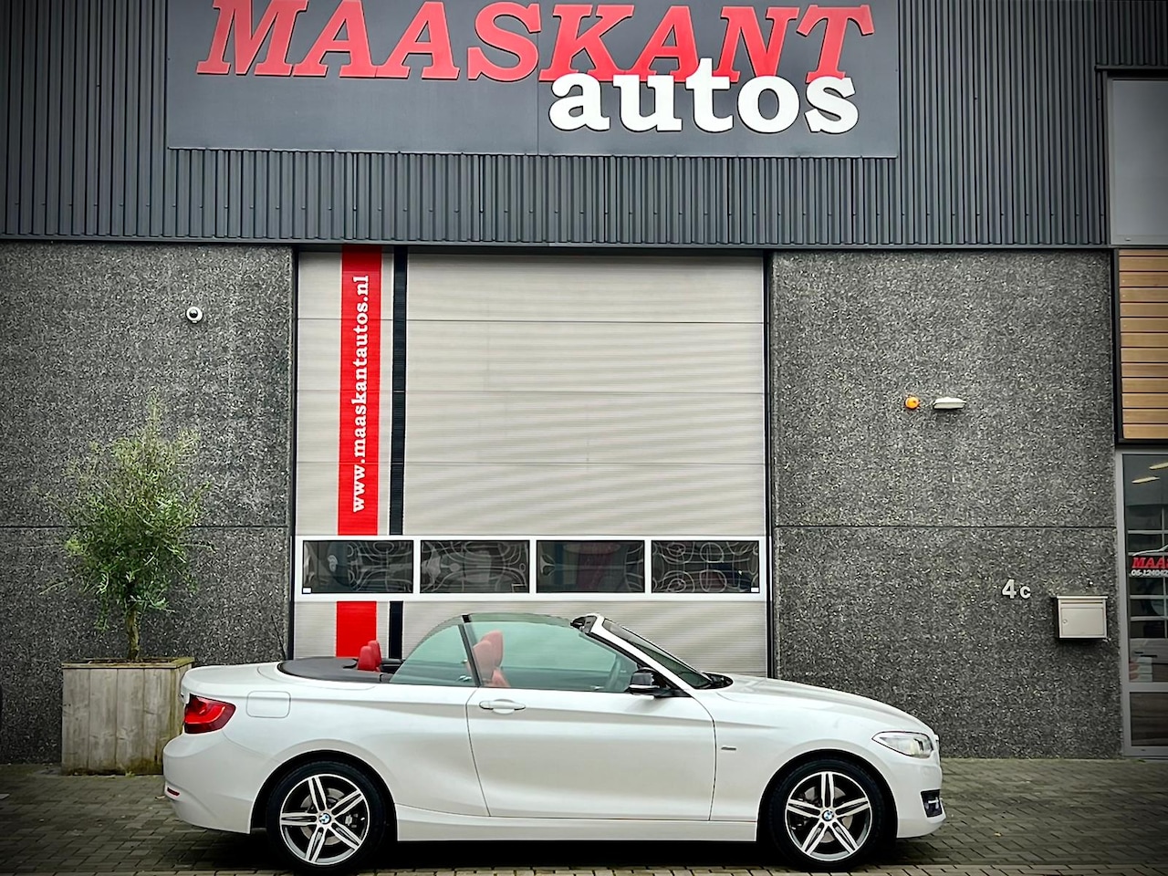 BMW 2-serie Cabrio - 220i / Aut / Sport line / Sportseats / Leder / Navi Professional / NL auto / MINERAL WHITE - AutoWereld.nl