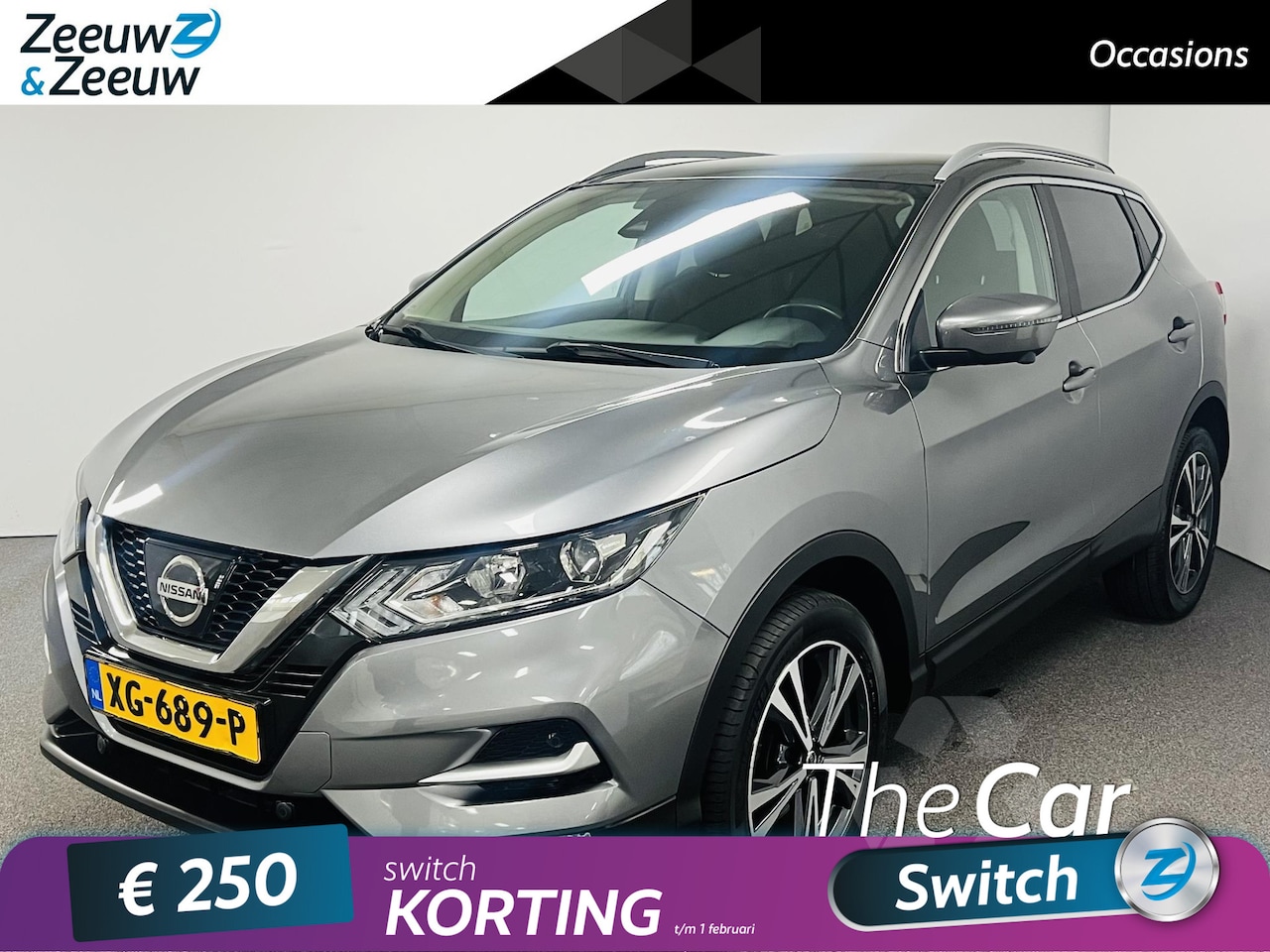 Nissan Qashqai - 1.2 N-Connecta Navi airco camera parkeersensoren panoramadak lm velgen cruise controle key - AutoWereld.nl