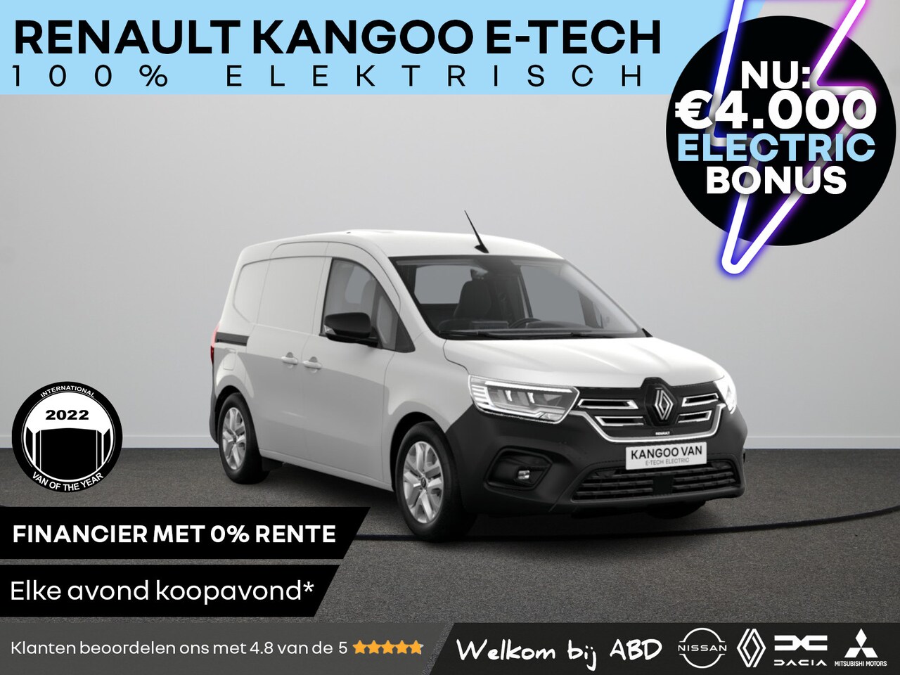 Renault Kangoo E-Tech - Gesloten Bestel L1H1 44kWh 120 1AT Advance | Cruise control en snelheidsbegrenzer | Elektr - AutoWereld.nl