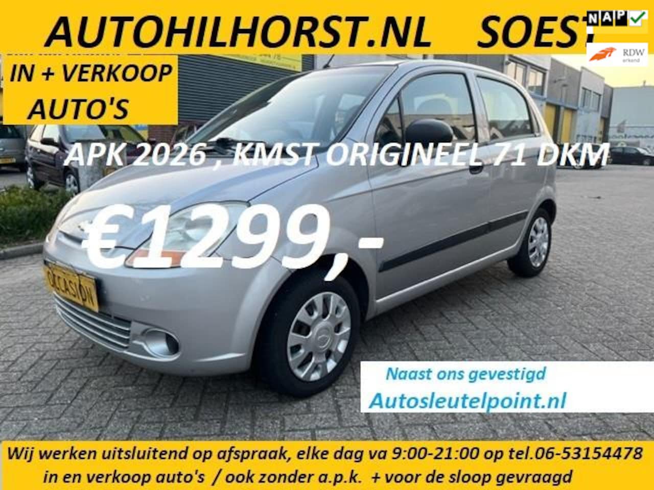 Chevrolet Matiz - 0.8 Breeze Origineel 71 Dkm, Nederlandse auto, uitsluitend via telefonische afspraak berei - AutoWereld.nl