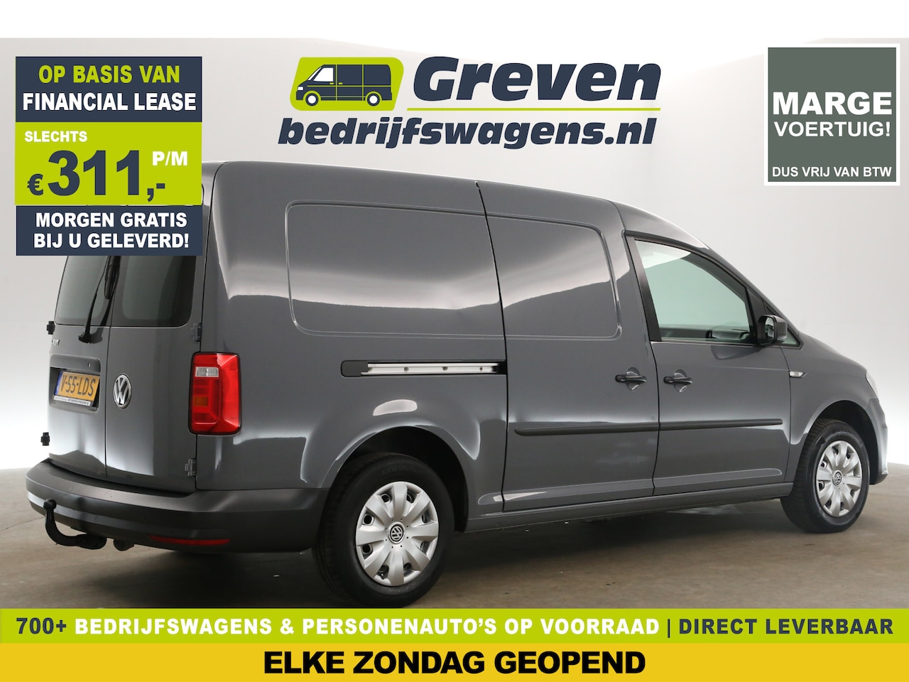 Volkswagen Caddy Maxi - 2.0 TDI L2H1 | Marge | Airco Cruise LED PDC Trekhaak Leder Elektrpakket - AutoWereld.nl