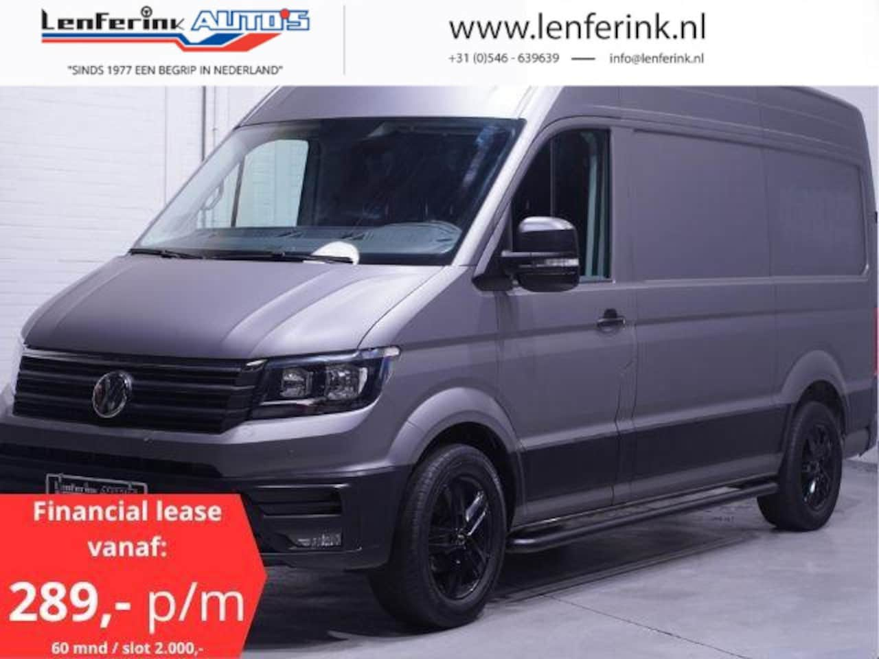 Volkswagen Crafter - 2.0 TDI 140 pk L3H3 Navi, Camera, 18" LMV Trekhaak 3.000 kg, Grijs Wrap, Sidebars, 3-Zits - AutoWereld.nl