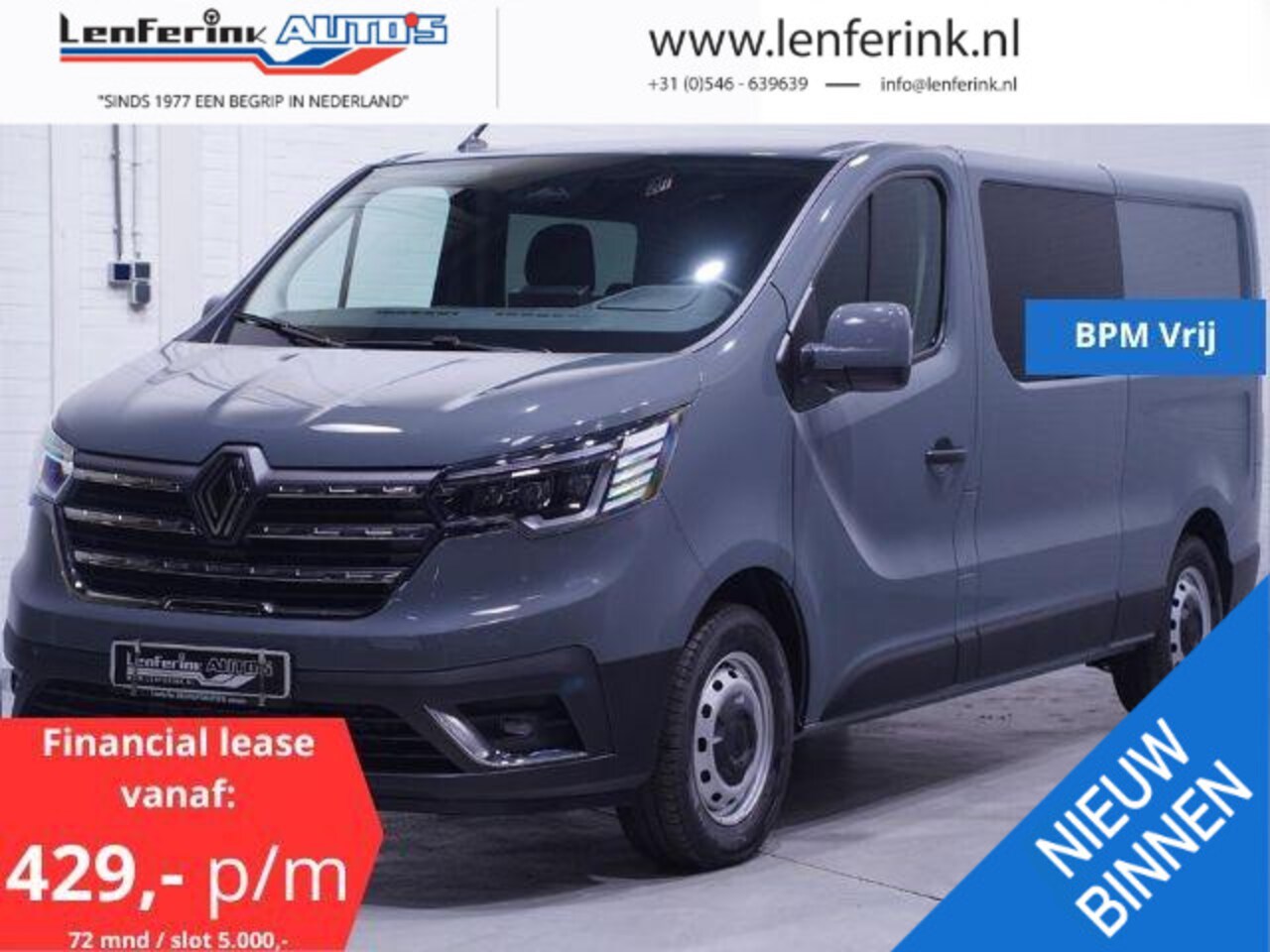 Renault Trafic - 2.0 dC1 150 pk Dubbel Cabine BPM vrij Airco Camera Apple Carplay, LED Koplampen, Digital D - AutoWereld.nl