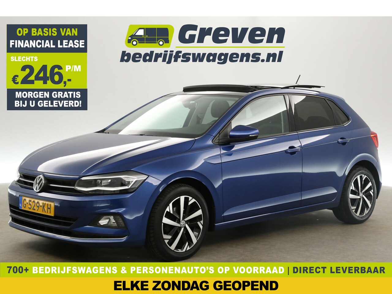 Volkswagen Polo - 1.0 TSI Highline Pano Clima Adaptive-Cruise Carplay Navi PDC LED 16''LMV Stoelverwarming - AutoWereld.nl