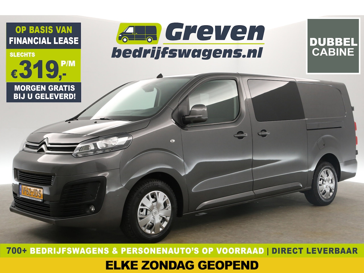 Citroën Jumpy - 2.0 BlueHDI L3H1 | Dubbele Cabine | 6 Persoons | 2xSchuifdeur | Airco Cruise Carplay Navi - AutoWereld.nl