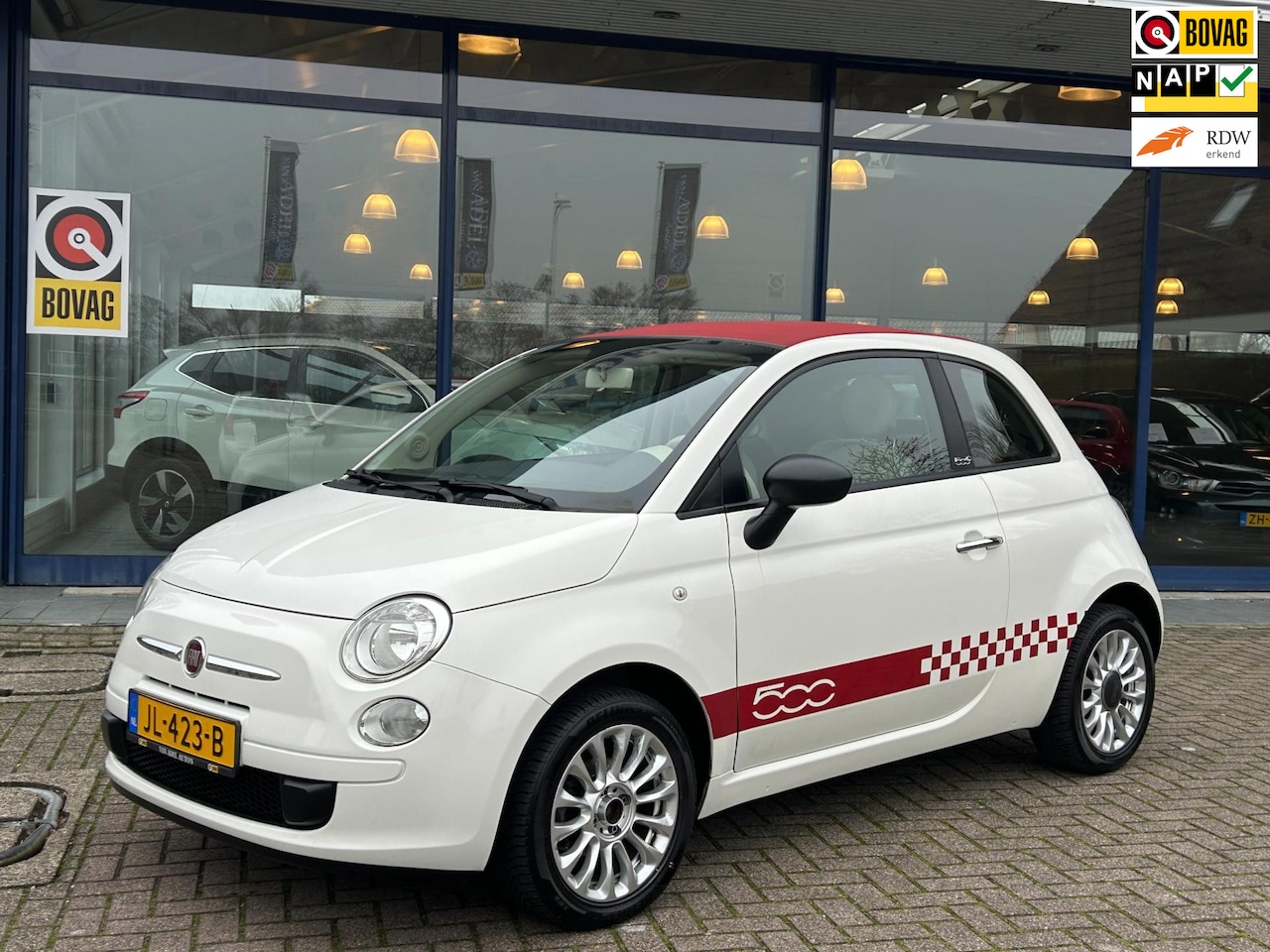 Fiat 500 C - 1.2 Lounge Elek. Cabriodak Airco Park.Sens LM-Velgen Nette Staat! - AutoWereld.nl