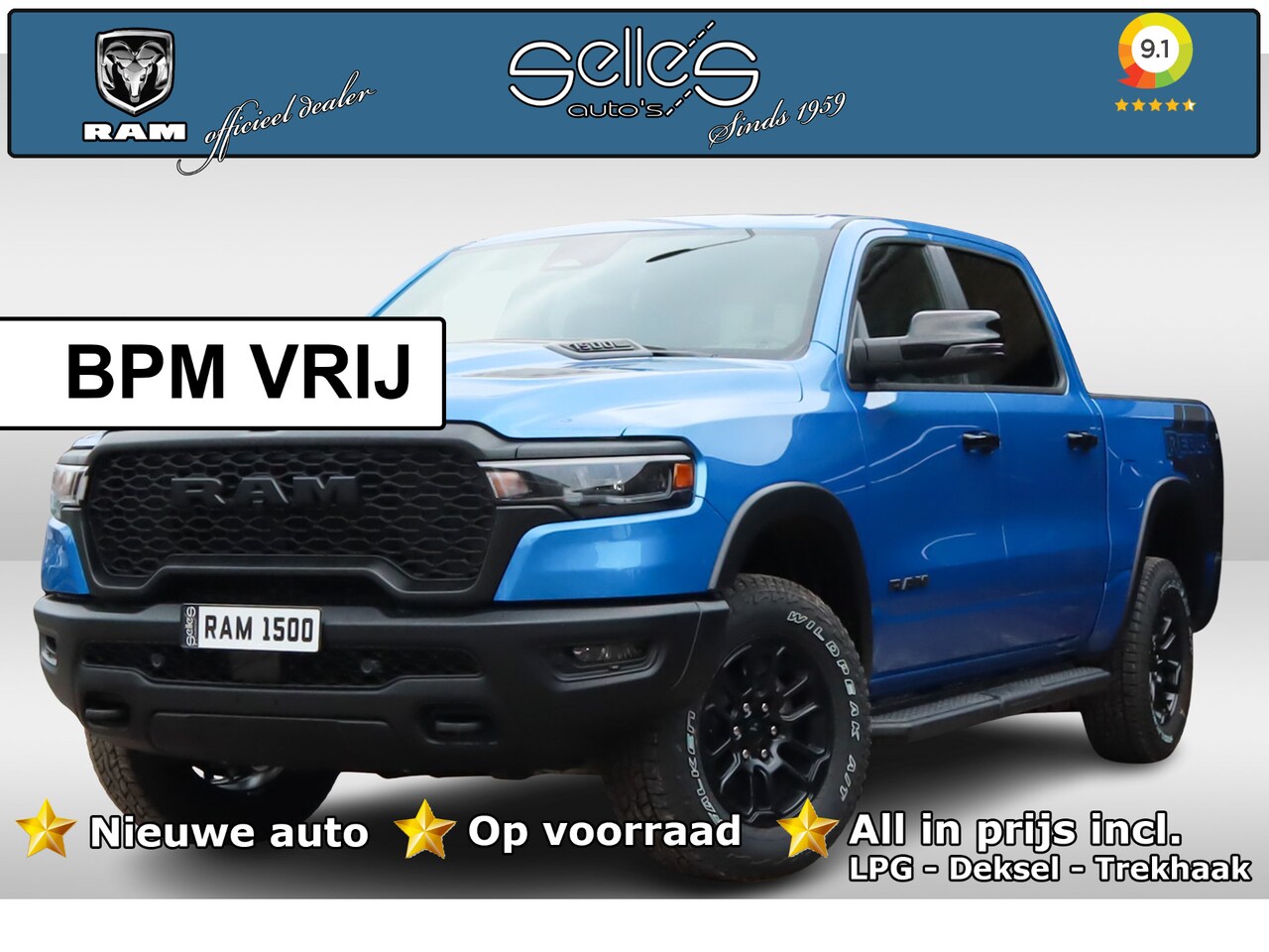 Dodge Ram 1500 - 2025 3.0L HURRICANE REBEL | BPM VRIJ | LPG | DEKSEL | NIEUW | Panoramadak | - AutoWereld.nl