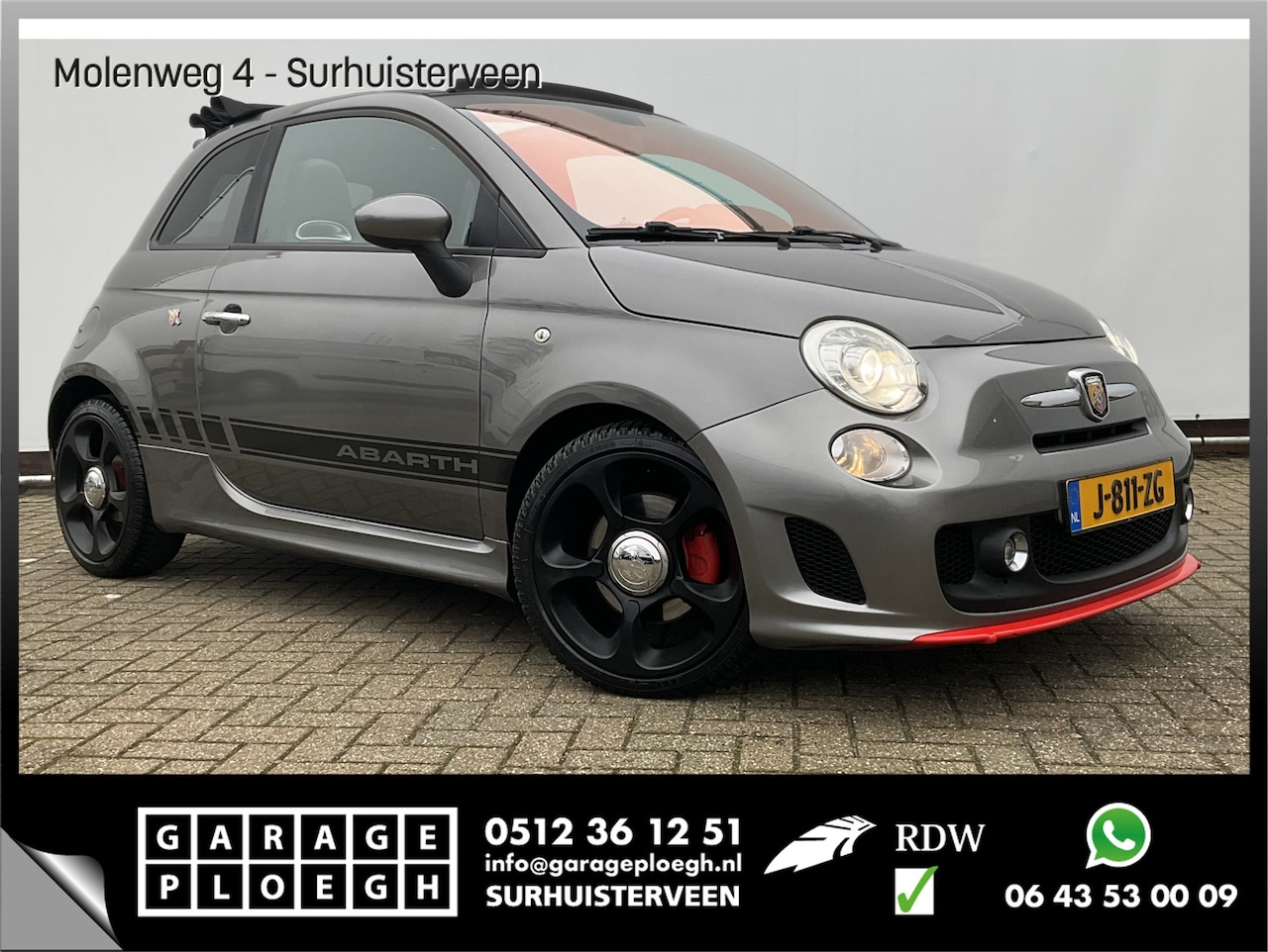 Fiat 500 C - 1.4-16V 141pk Autom Abarth Cabriolet Leer 17inch Bommetje - AutoWereld.nl