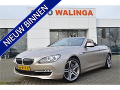 BMW 6-serie Cabrio - 640i High Executive 2x Memory stoelen | 19'' LMV | Leer | Xenon | Houtinleg | Zwart dak