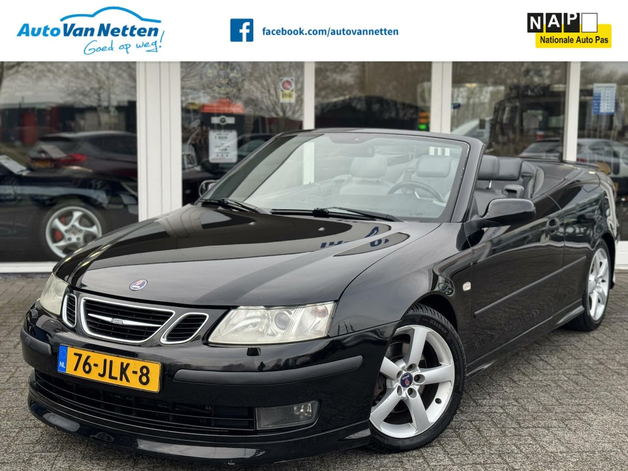 Saab 9-3 Cabrio - 2.0T 210pk Automaat,Aero,Leder,Clima,Cruise,Pdc,Windscherm - AutoWereld.nl