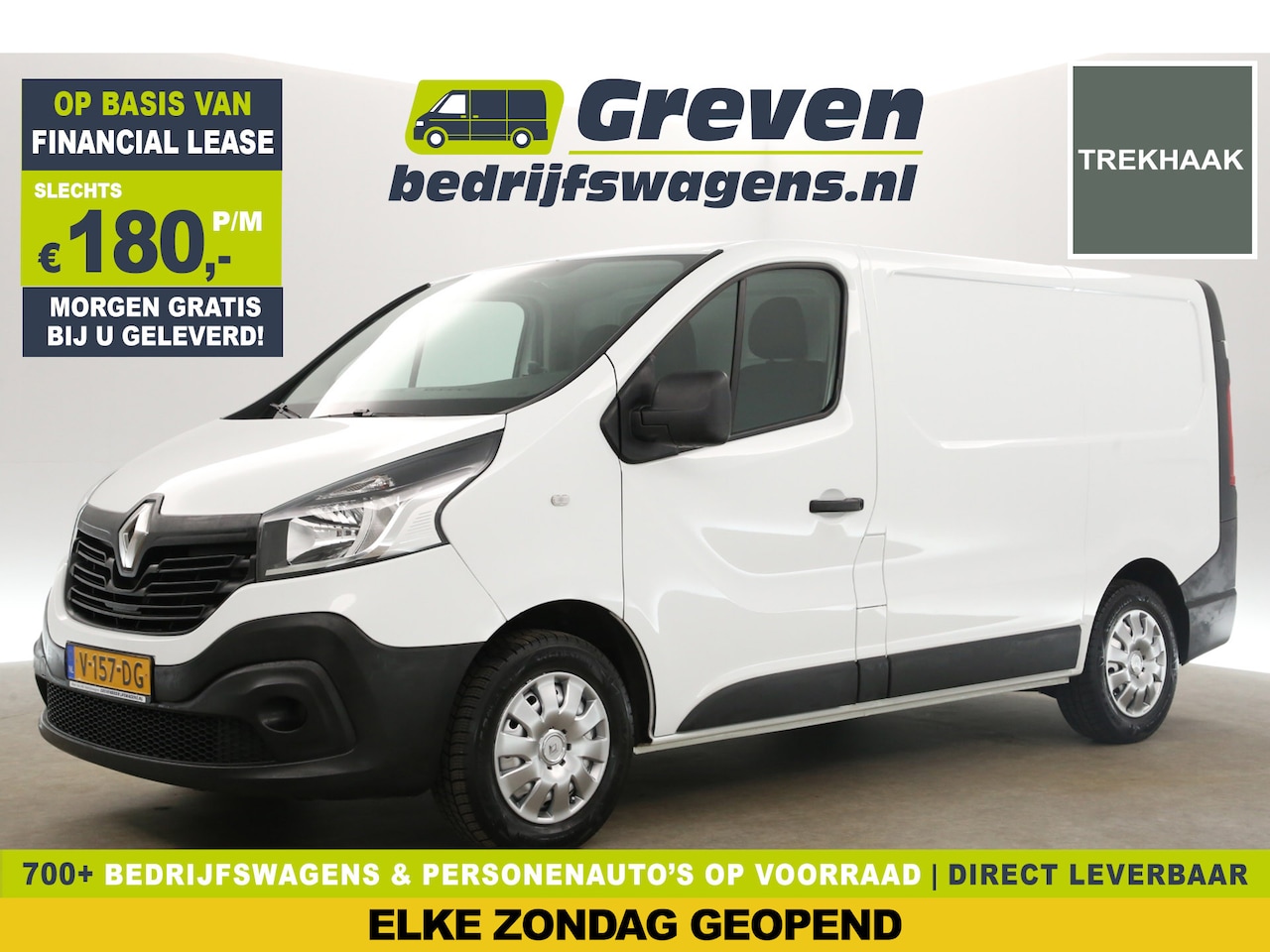 Renault Trafic - 1.6 dCi T27 L1H1 Airco Cruise Navigatie 3 Persoons Trekhaak Bluetooth PDC - AutoWereld.nl