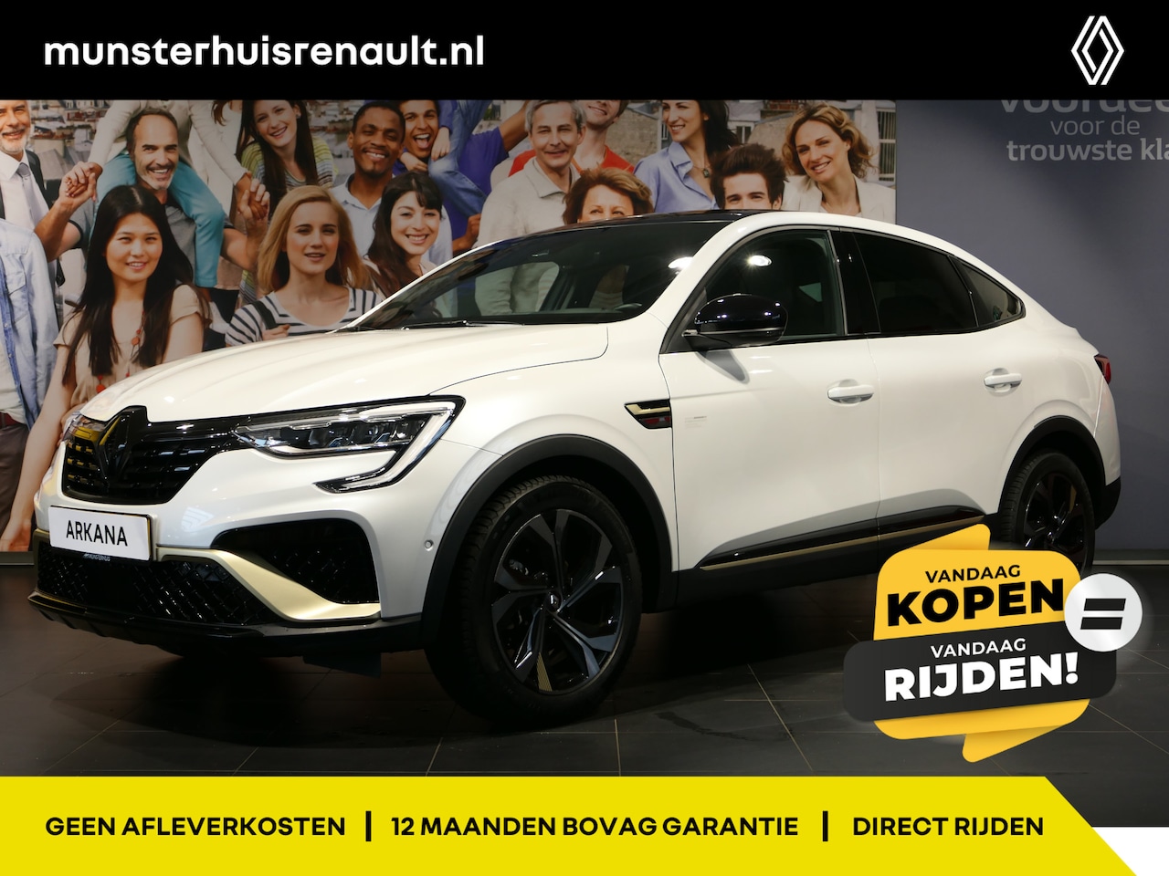 Renault Arkana - 1.6 E-Tech hybrid 145 E-Tech engineered * - Glazen schuif/kantel dak, adaptive cruise, sto - AutoWereld.nl