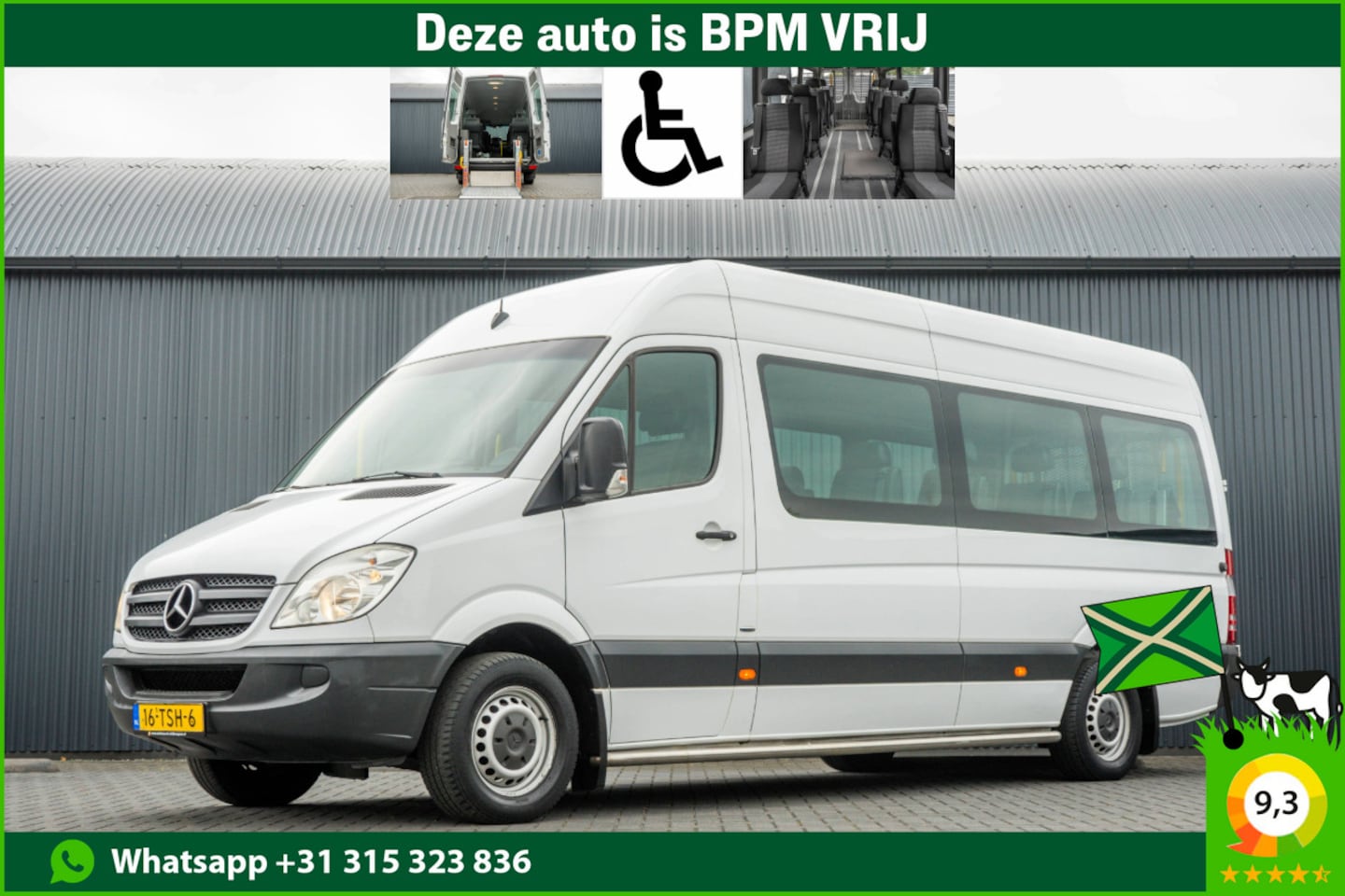 Mercedes-Benz Sprinter - 313 CDI | L4H2 | 8+ 1 | Personen / Rolstoelvervoer | Automaat - AutoWereld.nl