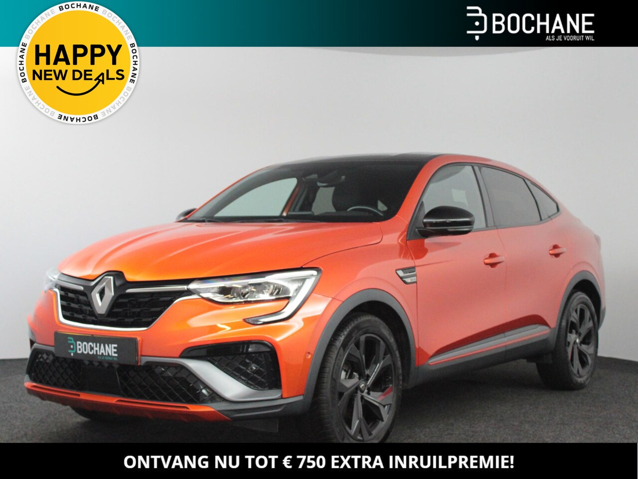 Renault Arkana - 1.6 E-Tech Hybrid 145 R.S. Line | Zwart dak - AutoWereld.nl