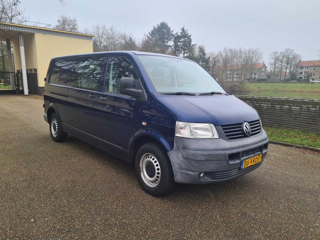 Volkswagen Transporter - 2.5 TDI 340 4M Budgetline DC Dubbele Cabine Airco Lang Blauw 2008 - AutoWereld.nl